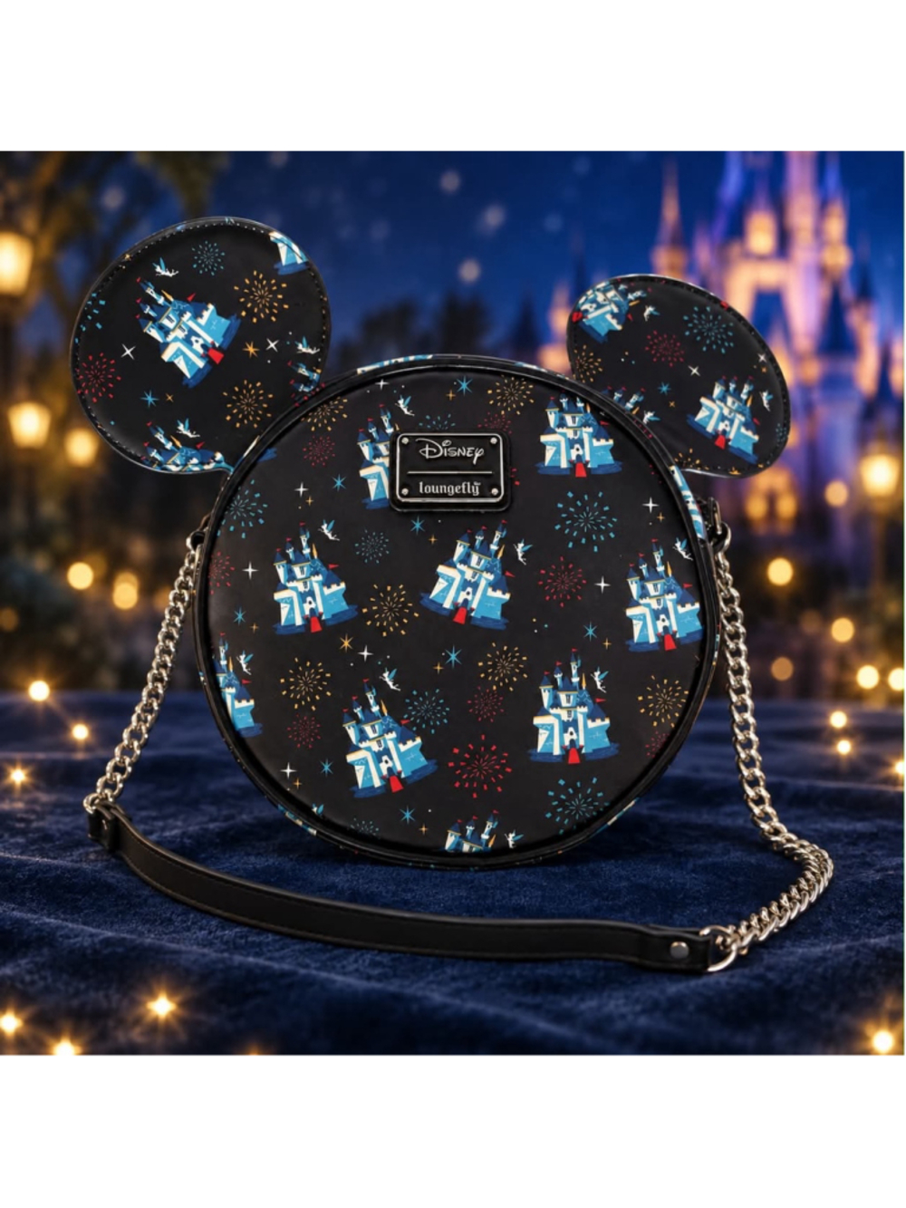 Women's Loungefly Disney Castle Crossbody Bag One Size Black Blue